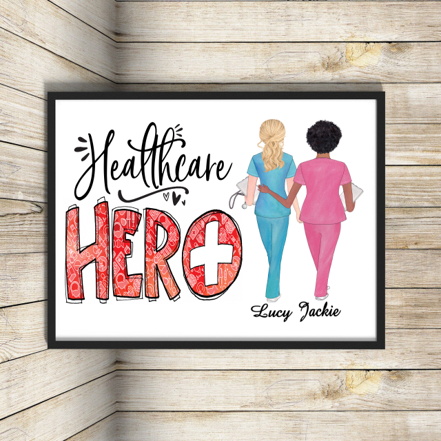 Nurse Personalised A4 Print, Healthcare Hero A4 Print